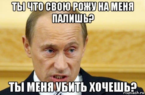 ты что свою рожу на меня палишь? ты меня убить хочешь?, Мем путин