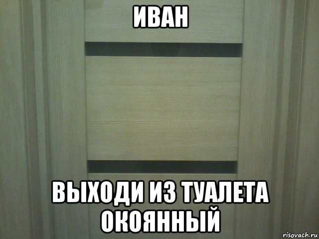 иван выходи из туалета окоянный, Мем Туалет