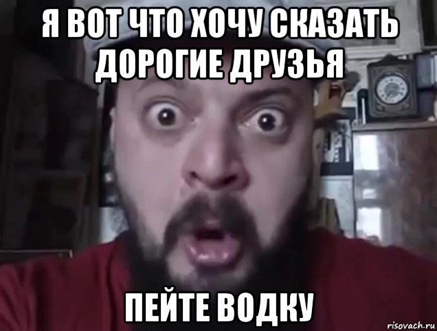 я вот что хочу сказать дорогие друзья пейте водку, Мем Виктор Пузо