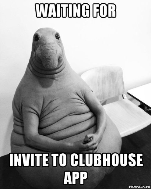 waiting for invite to clubhouse app, Мем  Ждун