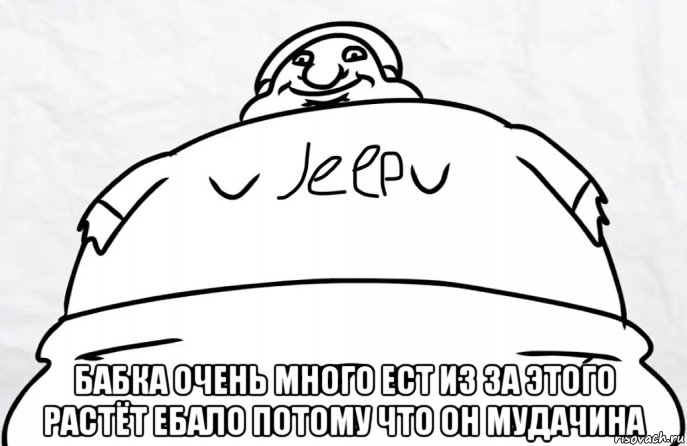  бабка очень много ест из за этого растёт ебало потому что он мудачина, Мем Жирная бабка
