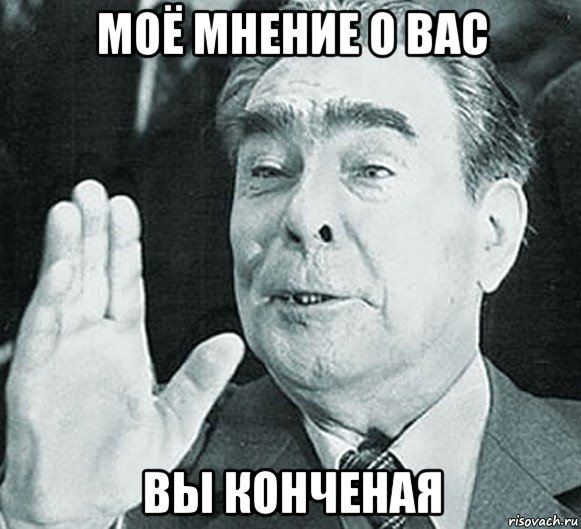 моё мнение о вас вы конченая