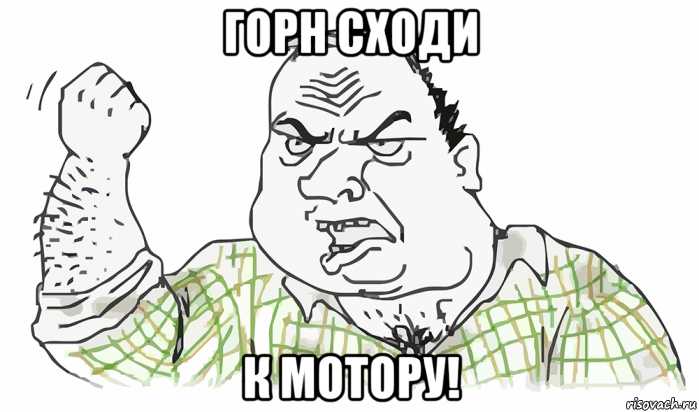 горн сходи к мотору!