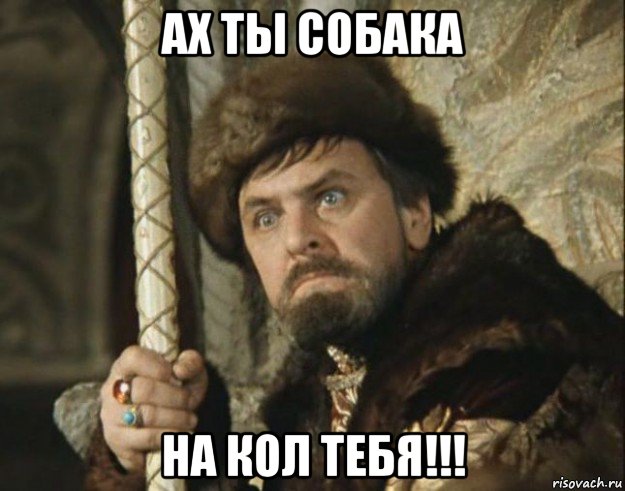 ах ты собака на кол тебя!!!