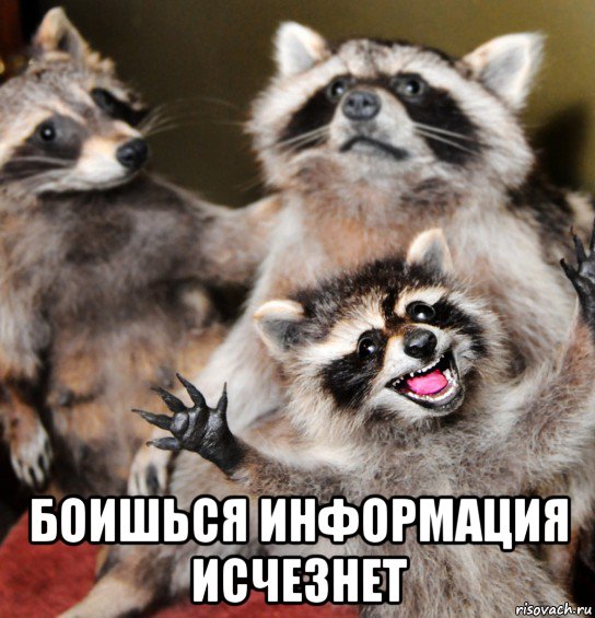  боишься информация исчезнет