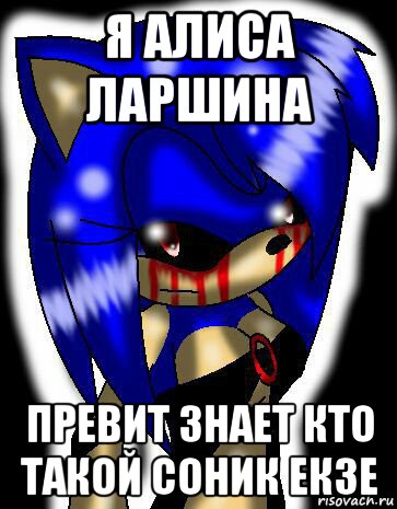 я алиса ларшина превит знает кто такой соник екзе, Мем Sonic exe