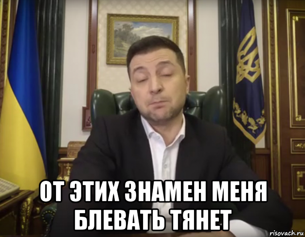  от этих знамен меня блевать тянет, Мем Зеленский