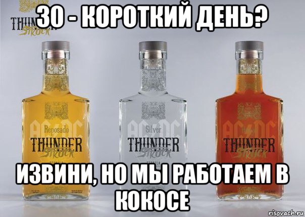 30 - короткий день? извини, но мы работаем в кокосе, Мем 32