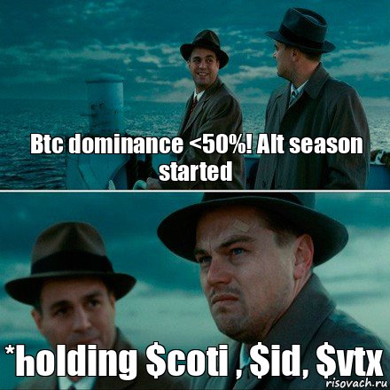 Btc dominance <50%! Alt season started *holding $coti , $id, $vtx