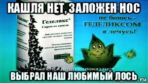 кашля нет, заложен нос выбрал наш любимый лось, Мем Геделикс