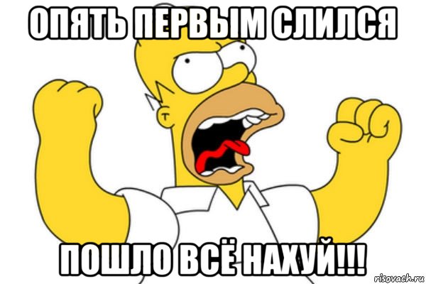 опять первым слился пошло всё нахуй!!!, Мем Разъяренный Гомер