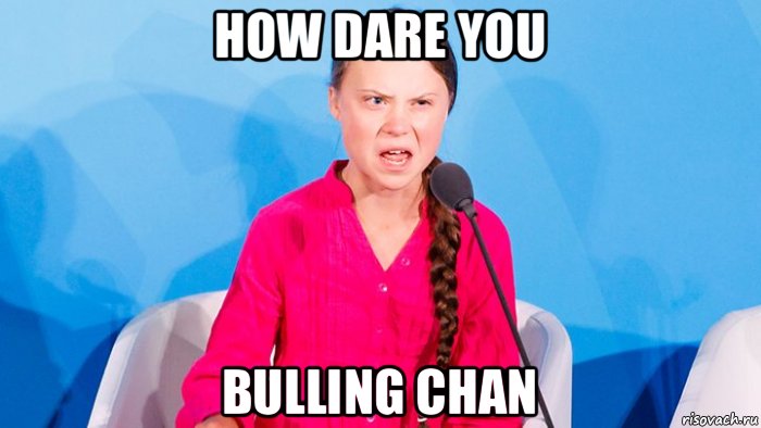 how dare you bulling chan, Мем Грета тунберг