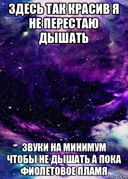 здесь так красив я не перестаю дышать звуки на минимум чтобы не дышать а пока фиолетовое пламя