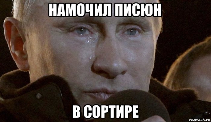 намочил писюн в сортире, Мем Плачущий Путин