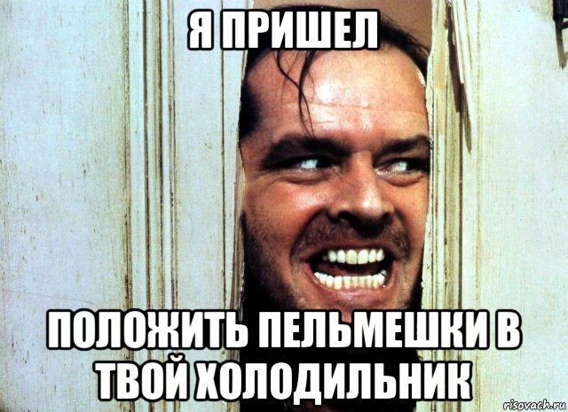 я пришел положить пельмешки в твой холодильник