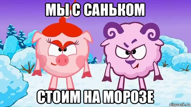 мы с саньком стоим на морозе