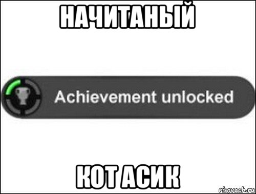 начитаный кот асик, Мем achievement unlocked