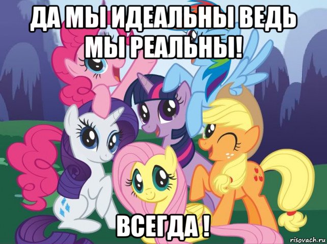 да мы идеальны ведь мы реальны! всегда !, Мем My little pony