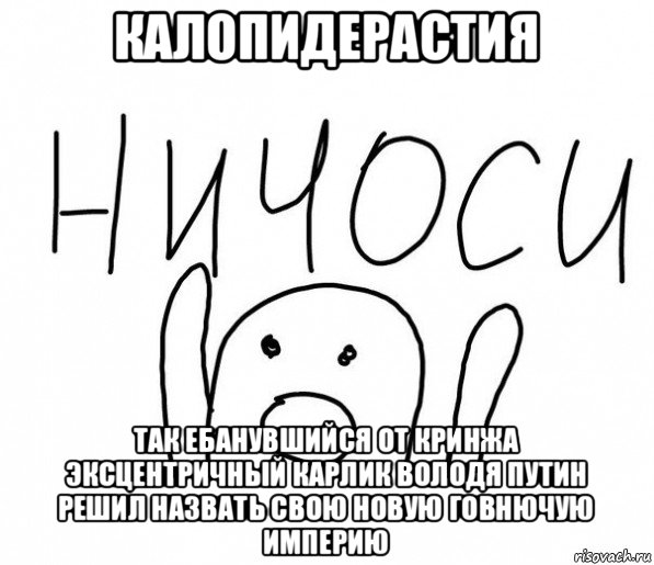 калопидерастия так ебанувшийся от кринжа эксцентричный карлик володя путин решил назвать свою новую говнючую империю, Мем  Ничоси