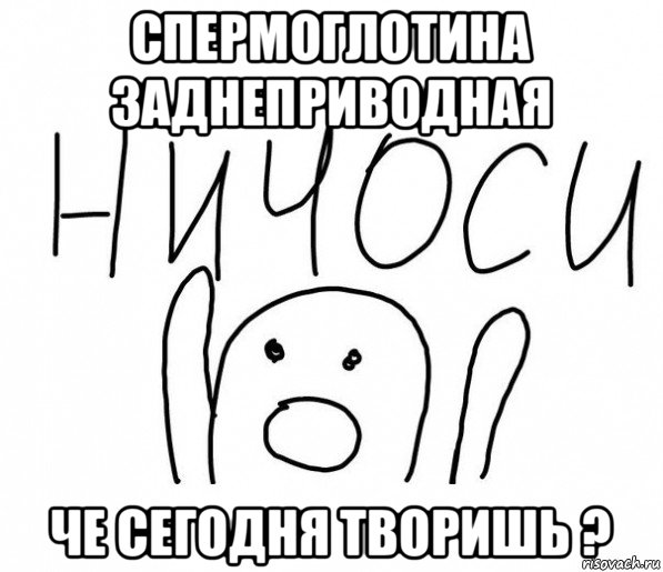 спермоглотина заднеприводная че сегодня творишь ?, Мем  Ничоси