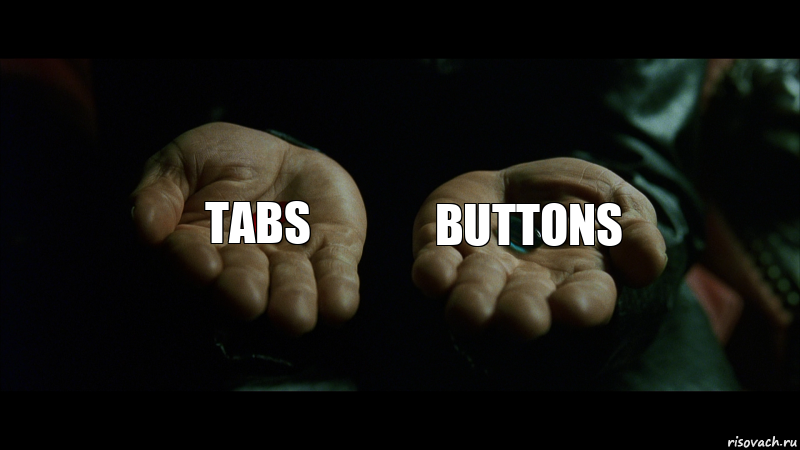 Tabs Buttons, Комикс Выбери таблетку Матрица