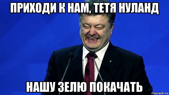приходи к нам, тетя нуланд нашу зелю покачать, Мем Порошенко
