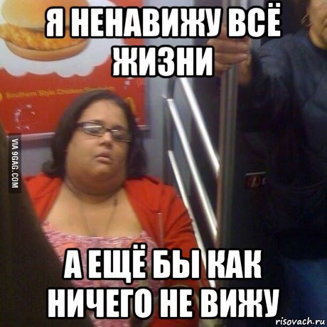 я ненавижу всё жизни а ещё бы как ничего не вижу