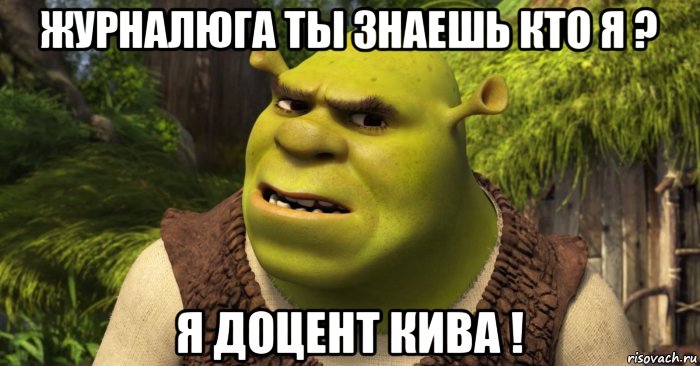 журналюга ты знаешь кто я ? я доцент кива !