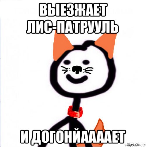 выезжает лис-патрууль и догонйаааает, Мем собака теребонька