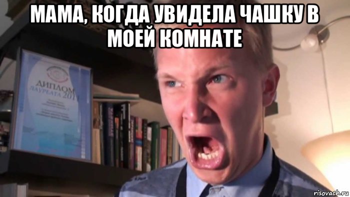 мама, когда увидела чашку в моей комнате 