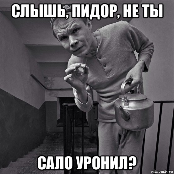 слышь, пидор, не ты сало уронил?