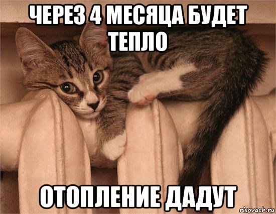 через 4 месяца будет тепло отопление дадут