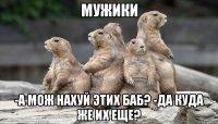 мужики -а мож нахуй этих баб? -да куда же их еще?