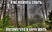 я не ложусь спать потому что я хочу жить