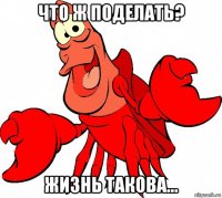 что ж поделать? жизнь такова...