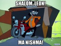 shalom, leon! ma nishma!