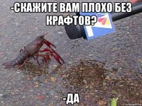 -скажите вам плохо без крафтов? -да