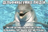 дельфины умнее людей вы когда нибудь видели чтобы дельфины торговали против тренда?