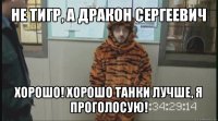 не тигр, а дракон сергеевич хорошо! хорошо танки лучше, я проголосую!