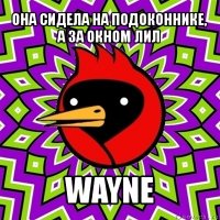 она сидела на подоконнике, а за окном лил wayne