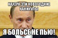 нахера эти новогодние каникулы я больсе не пью!