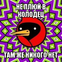 не плюй в колодец там же никого нет