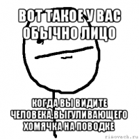 вот такое у вас обычно лицо когда вы видите человека,выгуливающего хомячка на поводке