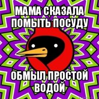 мама сказала помыть посуду обмыл простой водой