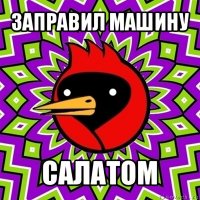 заправил машину салатом