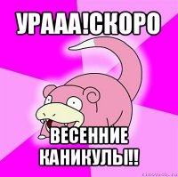 урааа!скоро весенние каникулы!!