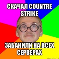 скачал countre strike забанили на всех серверах