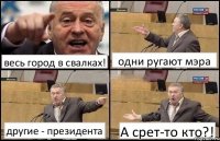 весь город в свалках! одни ругают мэра другие - президента А срет-то кто?!