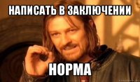 написать в заключении норма