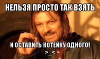 нельзя просто так взять и оставить котейку одного! >_<